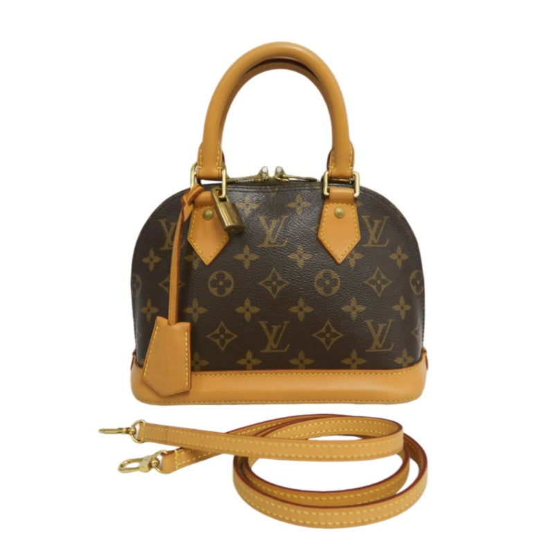 LOUIS VUITTON Nano Alma Monogram Handbag Brown PVC With Shoulder Strap
