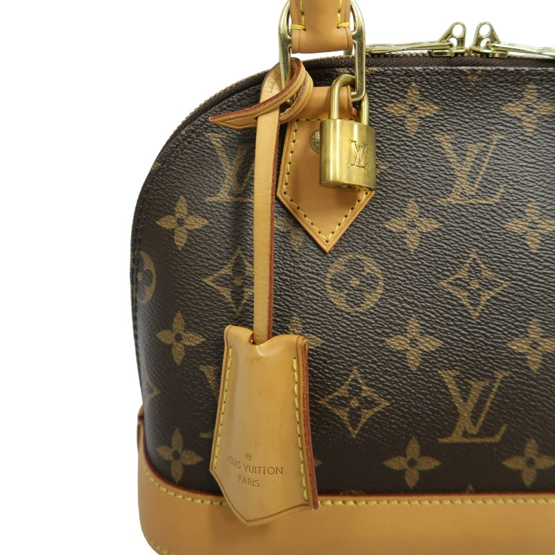 LOUIS VUITTON Nano Alma Monogram Handbag Brown PVC With Shoulder Strap