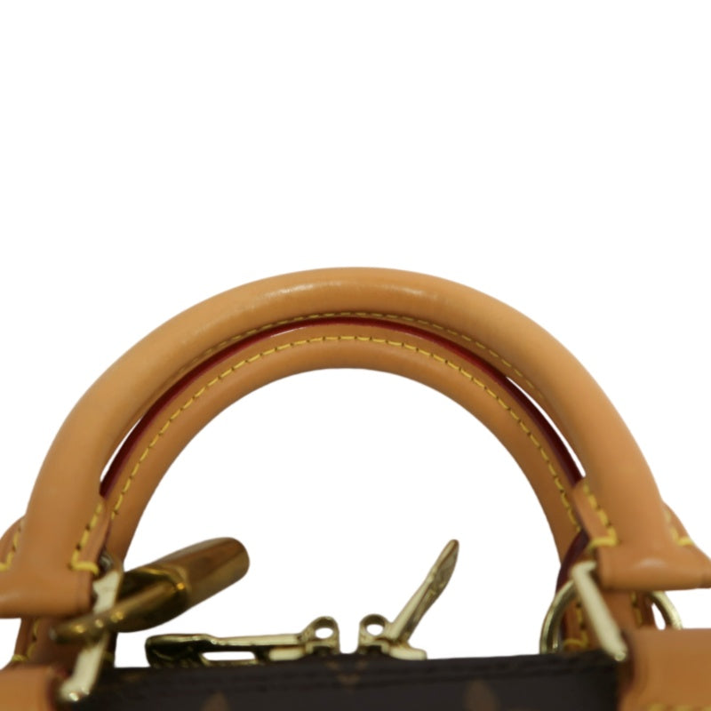 LOUIS VUITTON Nano Alma Monogram Handbag Brown PVC With Shoulder Strap
