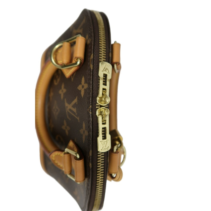 LOUIS VUITTON Nano Alma Monogram Handbag Brown PVC With Shoulder Strap