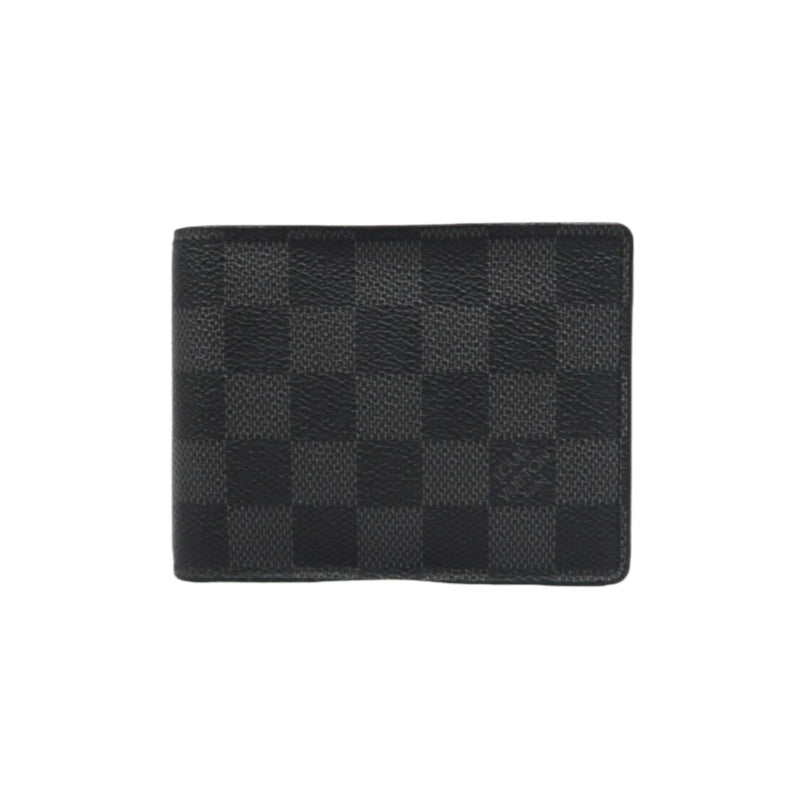 LOUIS VUITTON Portefeuille Damier Graphite Bifold Wallet Black Checkerboard PVC