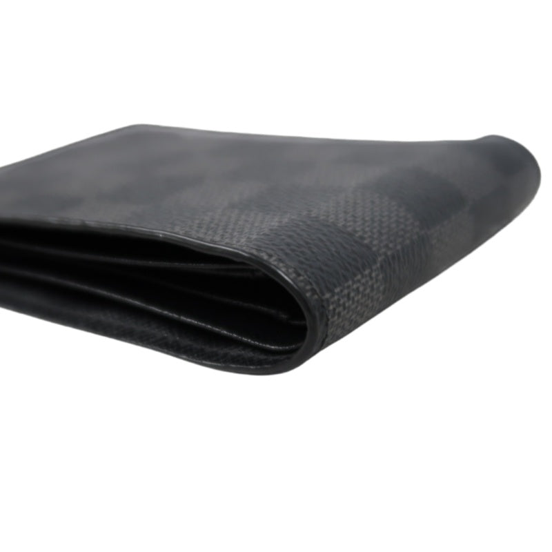 LOUIS VUITTON Portefeuille Damier Graphite Bifold Wallet Black Checkerboard PVC