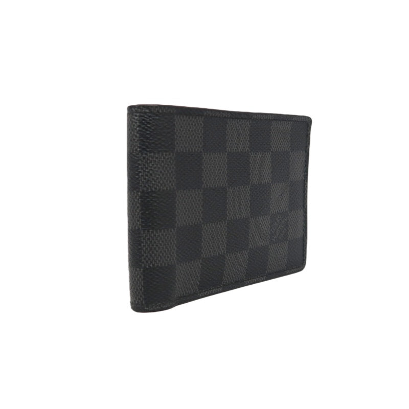 LOUIS VUITTON Portefeuille Damier Graphite Bifold Wallet Black Checkerboard PVC