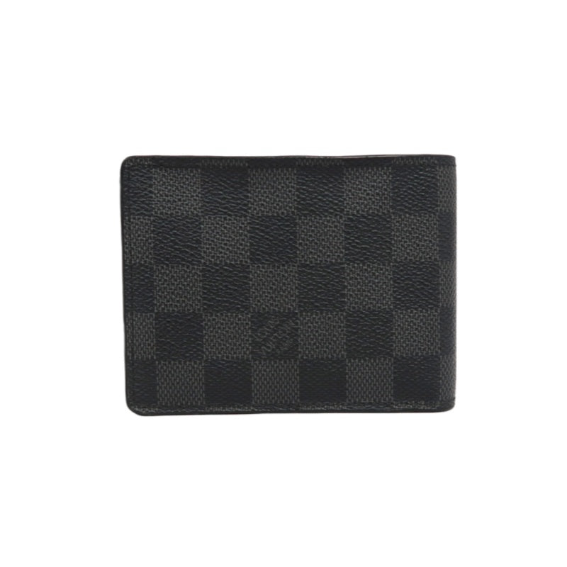 LOUIS VUITTON Portefeuille Damier Graphite Bifold Wallet Black Checkerboard PVC