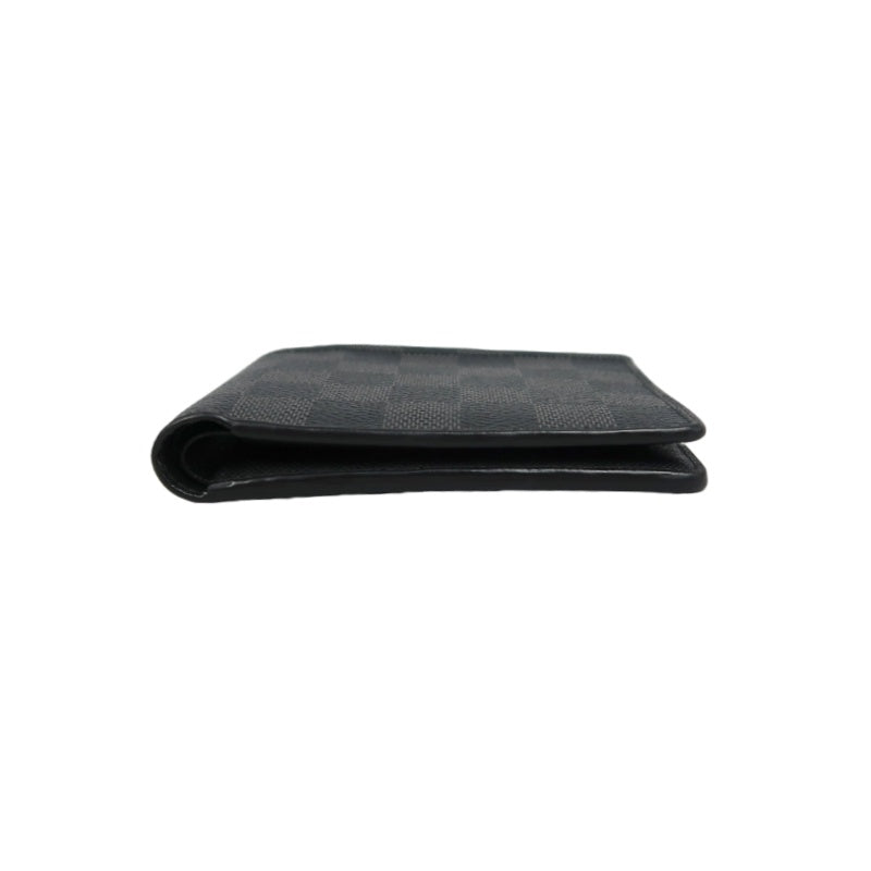 LOUIS VUITTON Portefeuille Damier Graphite Bifold Wallet Black Checkerboard PVC