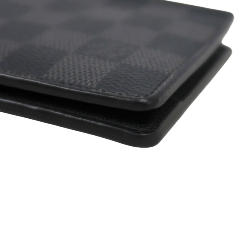 LOUIS VUITTON Portefeuille Damier Graphite Bifold Wallet Black Checkerboard PVC