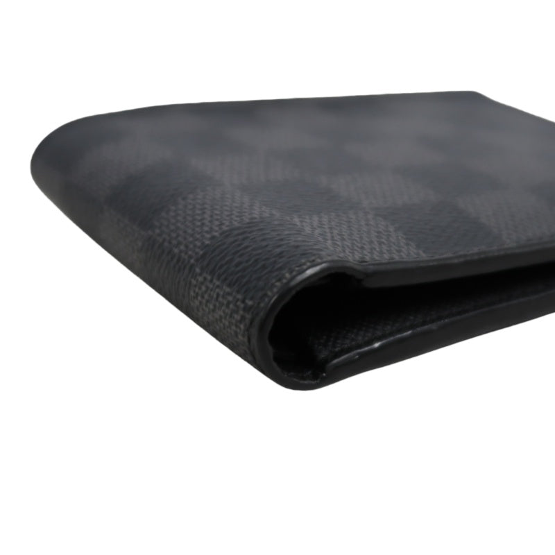 LOUIS VUITTON Portefeuille Damier Graphite Bifold Wallet Black Checkerboard PVC