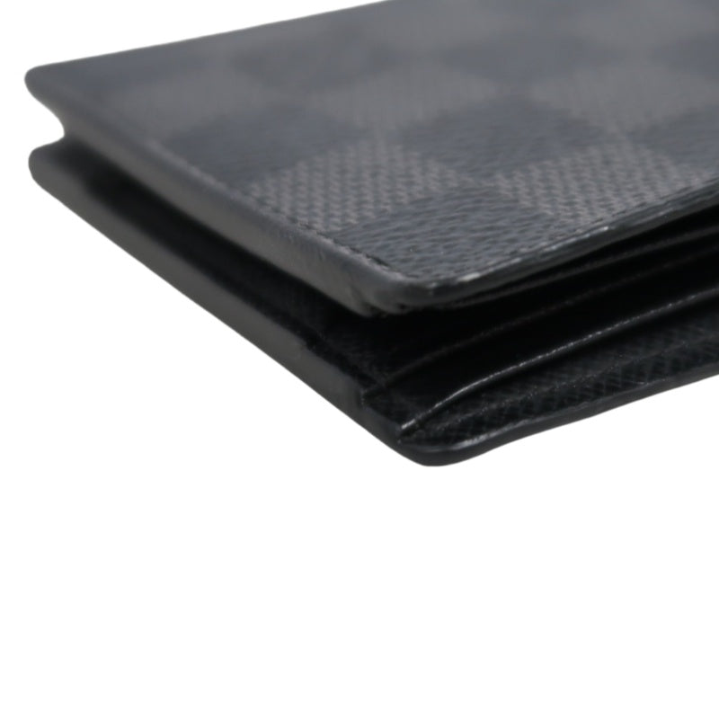 LOUIS VUITTON Portefeuille Damier Graphite Bifold Wallet Black Checkerboard PVC