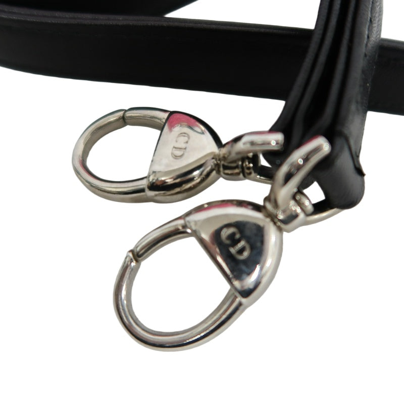 DIOR Lady Dior Cannage Handbag Pink Lambskin Silver Hardware With Shoulder Strap