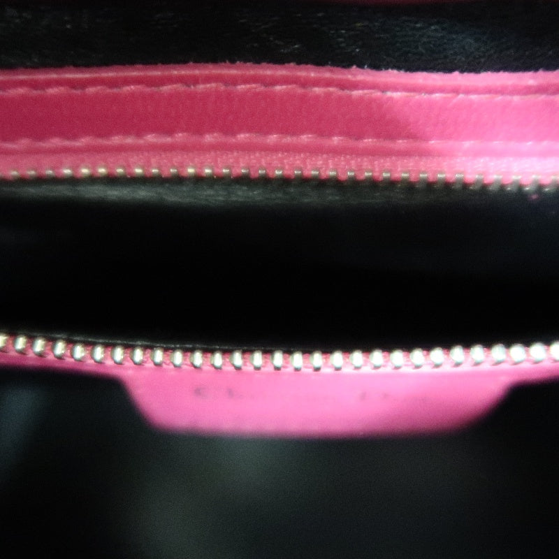 DIOR Lady Dior Cannage Handbag Pink Lambskin Silver Hardware With Shoulder Strap