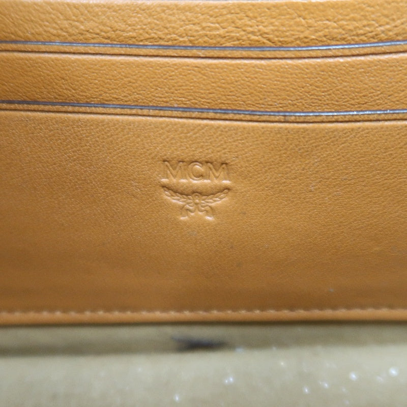 MCM Mini Postman Shoulder Bag Brown Visetos PVC Gold Hardware