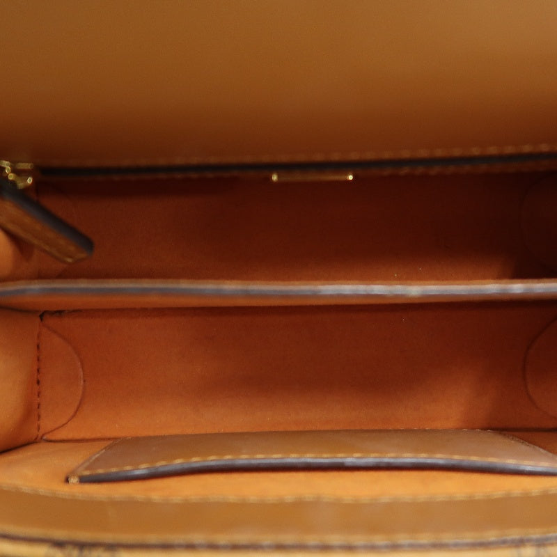 MCM Mini Postman Shoulder Bag Brown Visetos PVC Gold Hardware
