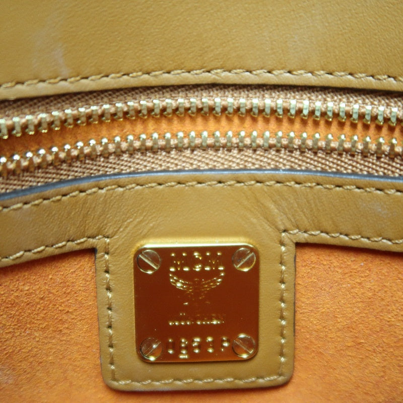 MCM Mini Postman Shoulder Bag Brown Visetos PVC Gold Hardware
