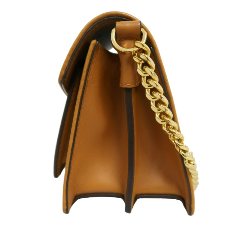 MCM Mini Postman Shoulder Bag Brown Visetos PVC Gold Hardware