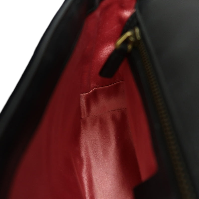 GUCCI GG Marmont Quilted Velvet Shoulder Bag Black Gold Hardware