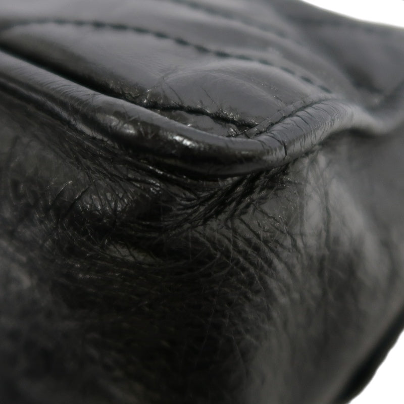 YVES SAINT LAURENT YSL NIKI Leather Shoulder Bag Black Waxed Leather