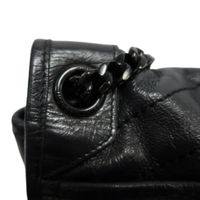 YVES SAINT LAURENT YSL NIKI Leather Shoulder Bag Black Waxed Leather