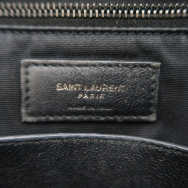YVES SAINT LAURENT YSL NIKI Leather Shoulder Bag Black Waxed Leather