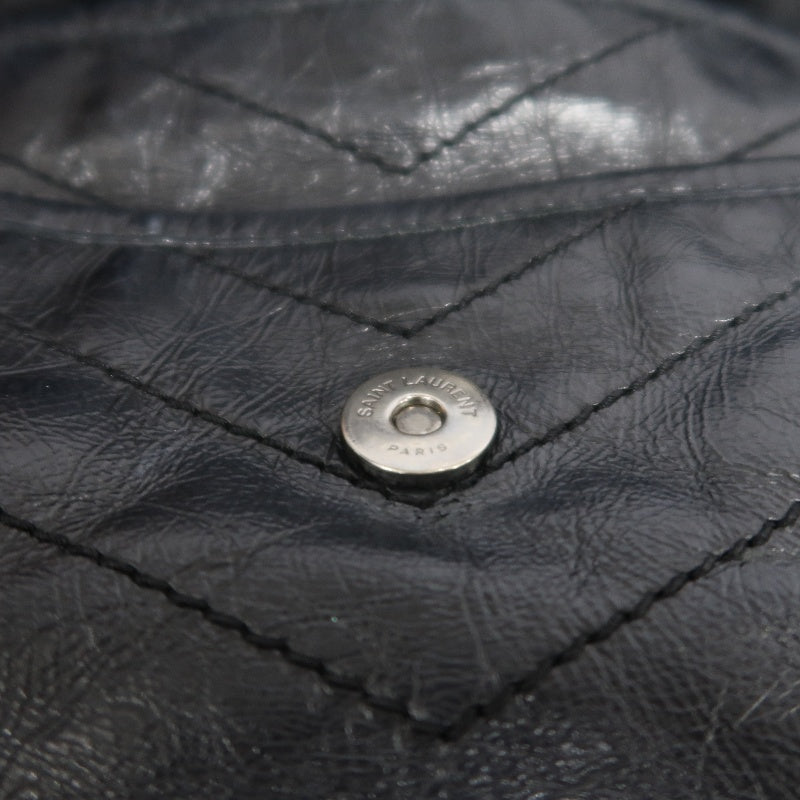 YVES SAINT LAURENT YSL NIKI Leather Shoulder Bag Black Waxed Leather