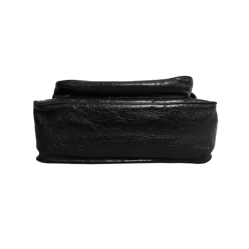YVES SAINT LAURENT YSL NIKI Leather Shoulder Bag Black Waxed Leather