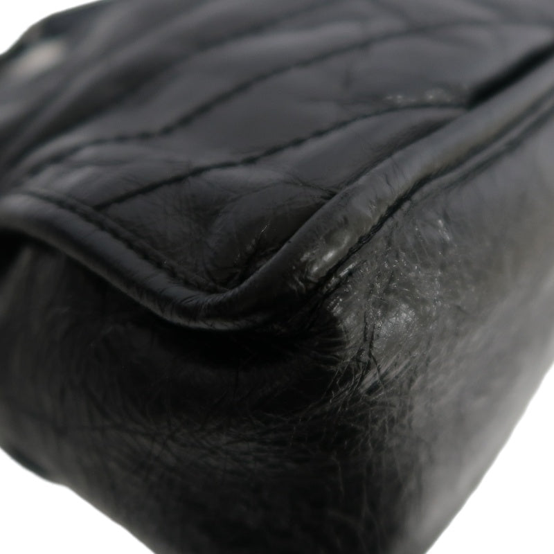 YVES SAINT LAURENT YSL NIKI Leather Shoulder Bag Black Waxed Leather