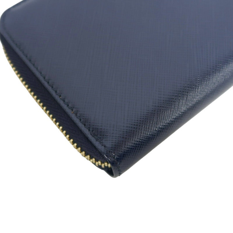 FERRAGAMO Gancini Long Wallet Black PVC Gold Hardware