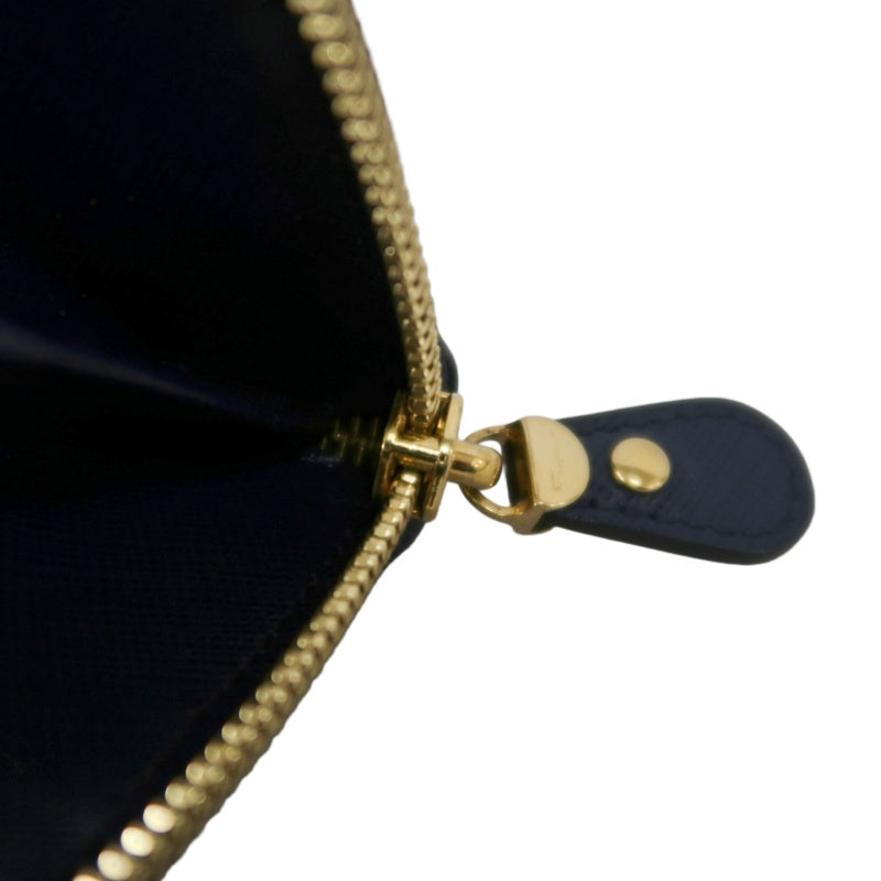 FERRAGAMO Gancini Long Wallet Black PVC Gold Hardware