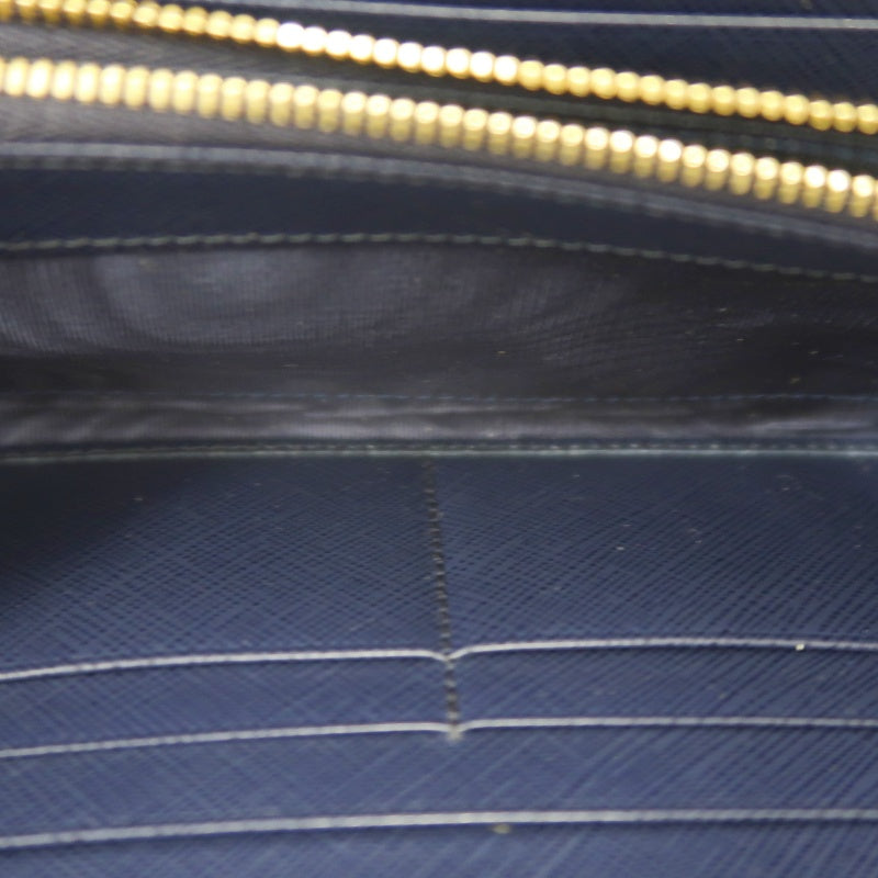 FERRAGAMO Gancini Long Wallet Black PVC Gold Hardware