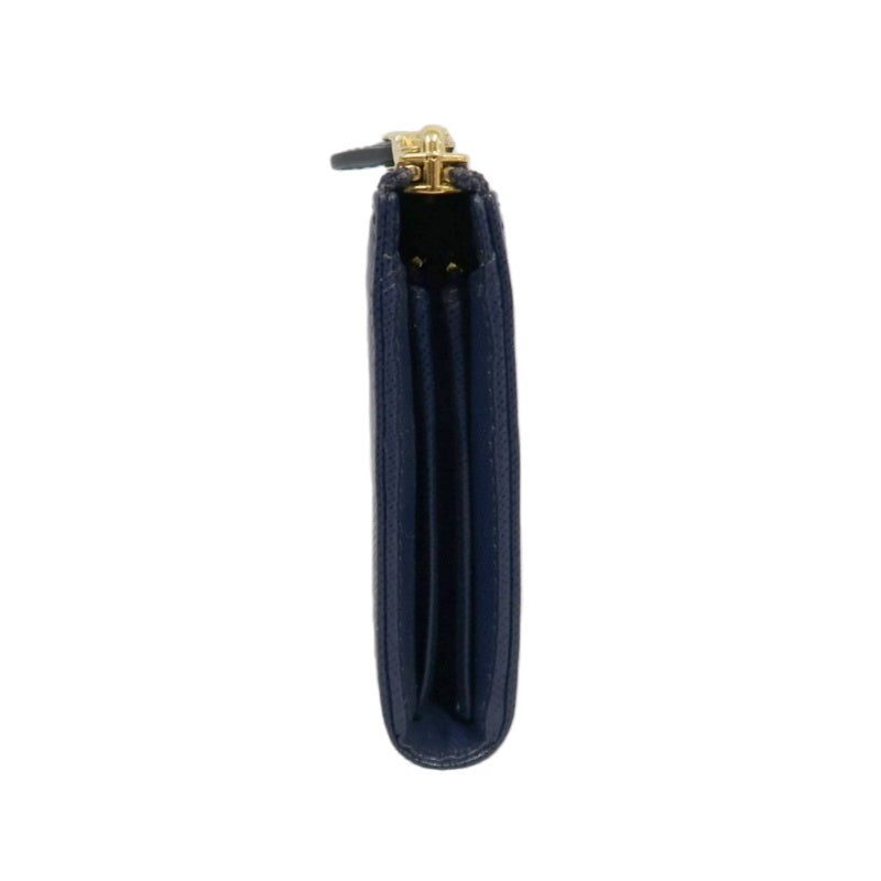 FERRAGAMO Gancini Long Wallet Black PVC Gold Hardware