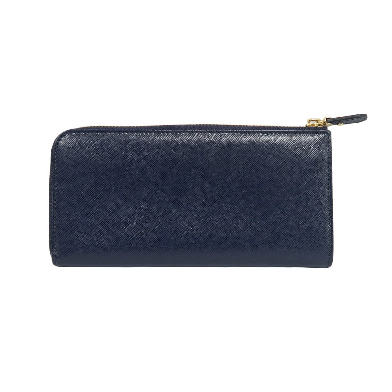 FERRAGAMO Gancini Long Wallet Black PVC Gold Hardware