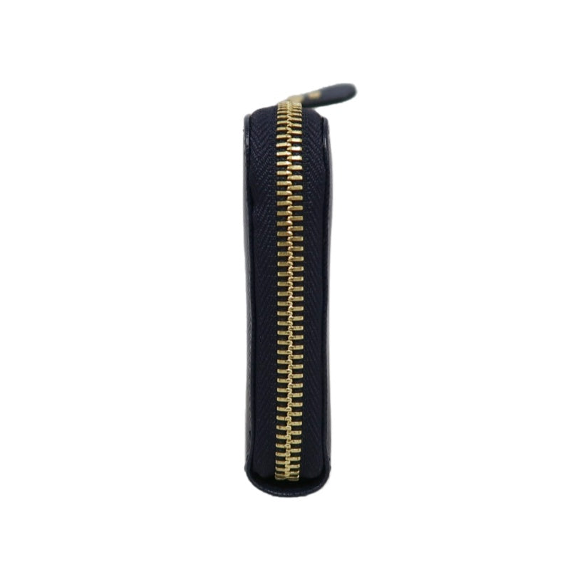 FERRAGAMO Gancini Long Wallet Black PVC Gold Hardware