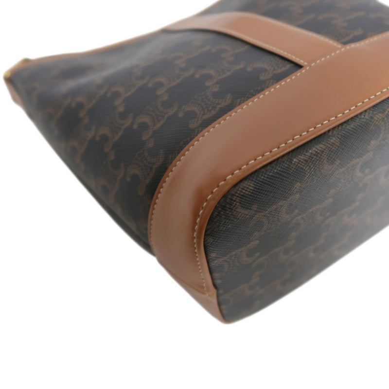CELINE Macadam Monogram Bucket Shoulder Bag Brown PVC