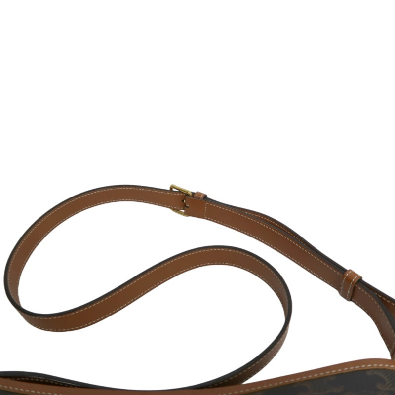 CELINE Macadam Monogram Bucket Shoulder Bag Brown PVC