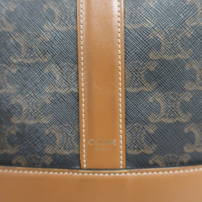 CELINE Macadam Monogram Bucket Shoulder Bag Brown PVC