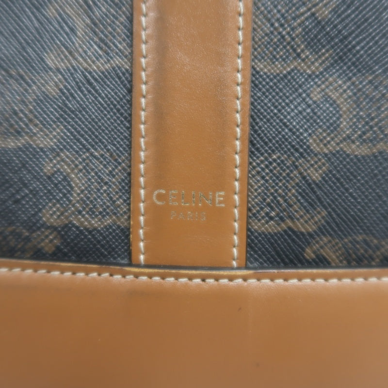 CELINE Macadam Monogram Bucket Shoulder Bag Brown PVC