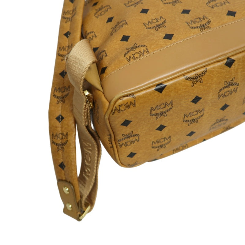 MCM Studded Visetos Backpack Brown PVC
