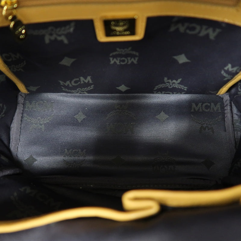 MCM Studded Visetos Backpack Brown PVC