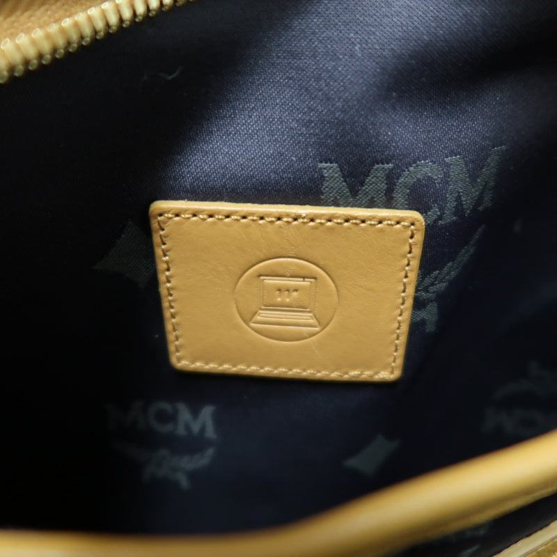 MCM Studded Visetos Backpack Brown PVC