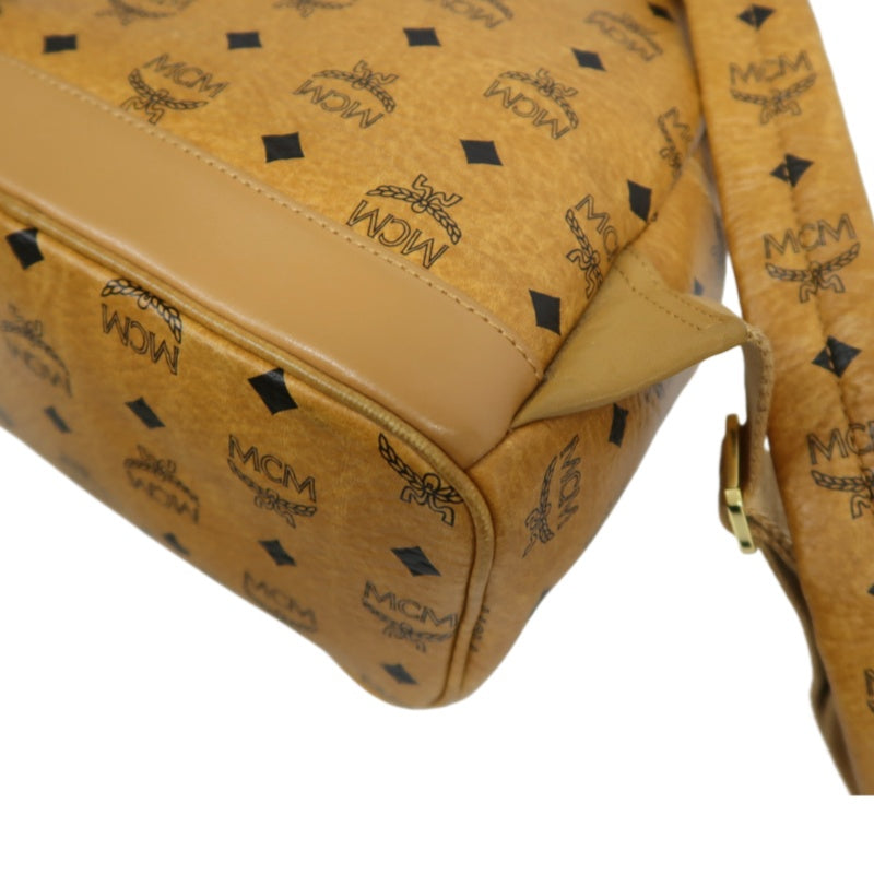 MCM Studded Visetos Backpack Brown PVC