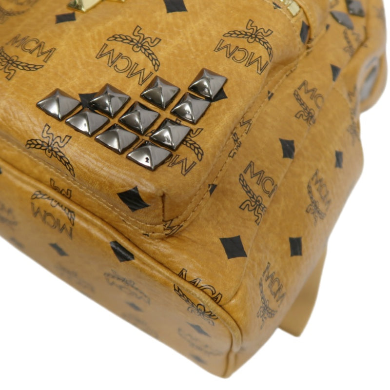 MCM Studded Visetos Backpack Brown PVC