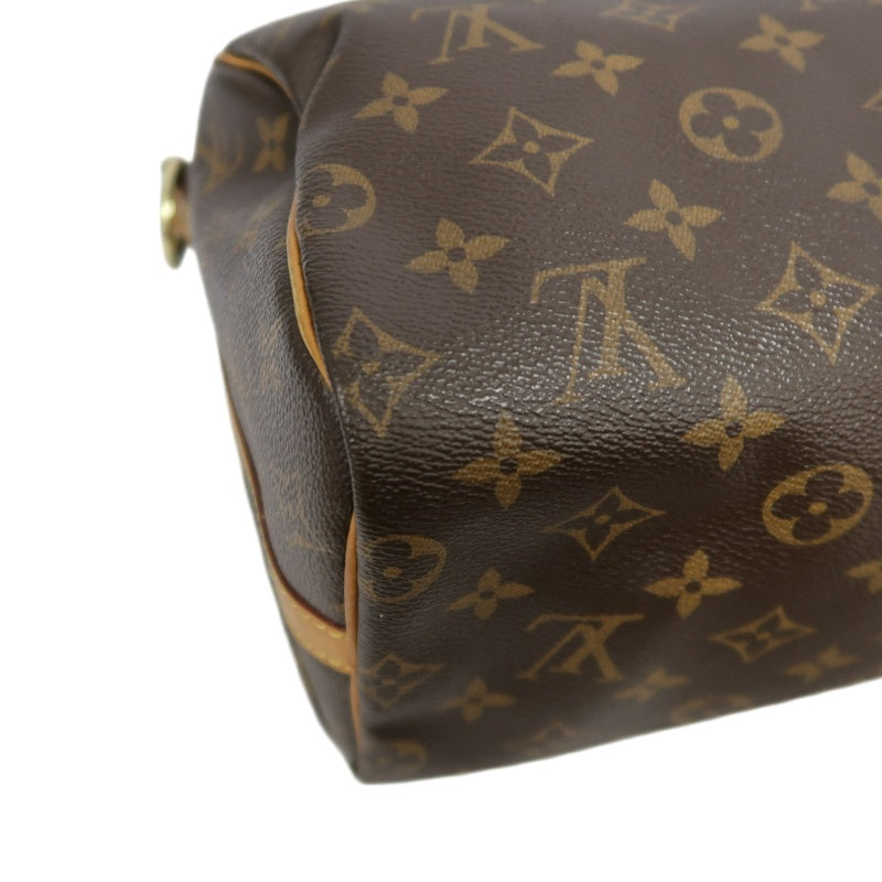 LOUIS VUITTON Speedy Monogram Handbag Brown PVC With Shoulder Strap