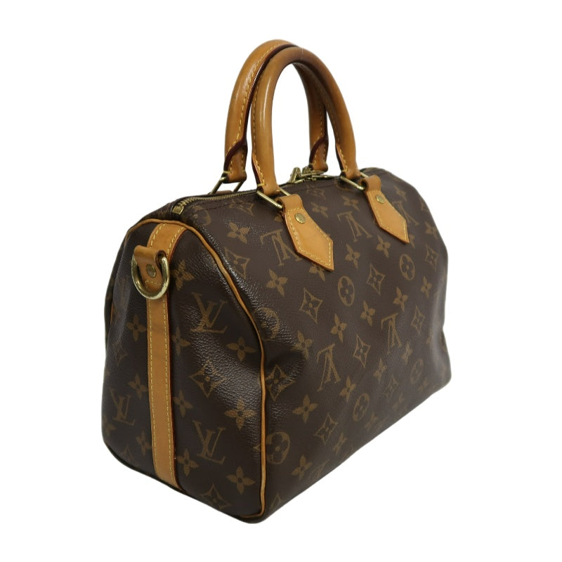 LOUIS VUITTON Speedy Monogram Handbag Brown PVC With Shoulder Strap