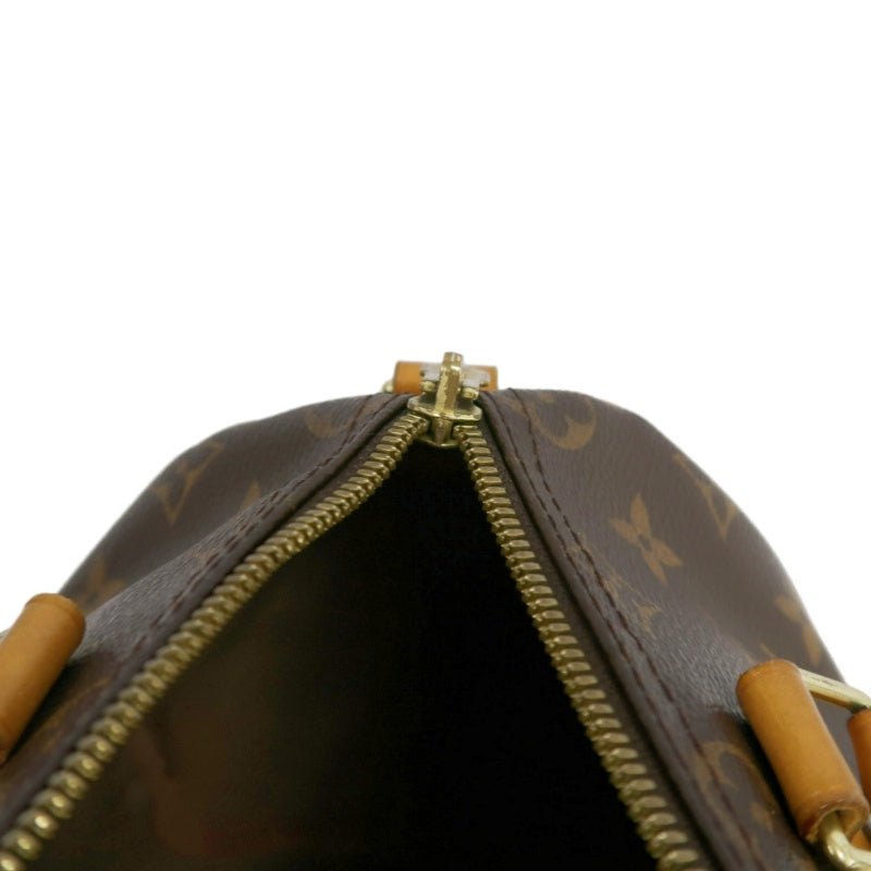 LOUIS VUITTON Speedy Monogram Handbag Brown PVC With Shoulder Strap