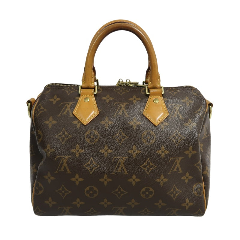 LOUIS VUITTON Speedy Monogram Handbag Brown PVC With Shoulder Strap