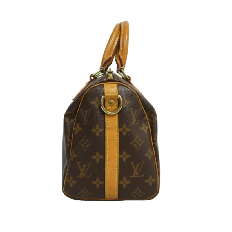 LOUIS VUITTON Speedy Monogram Handbag Brown PVC With Shoulder Strap