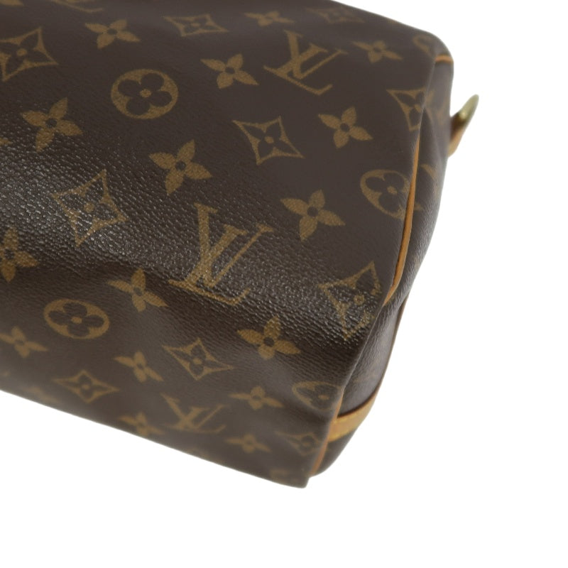 LOUIS VUITTON Speedy Monogram Handbag Brown PVC With Shoulder Strap