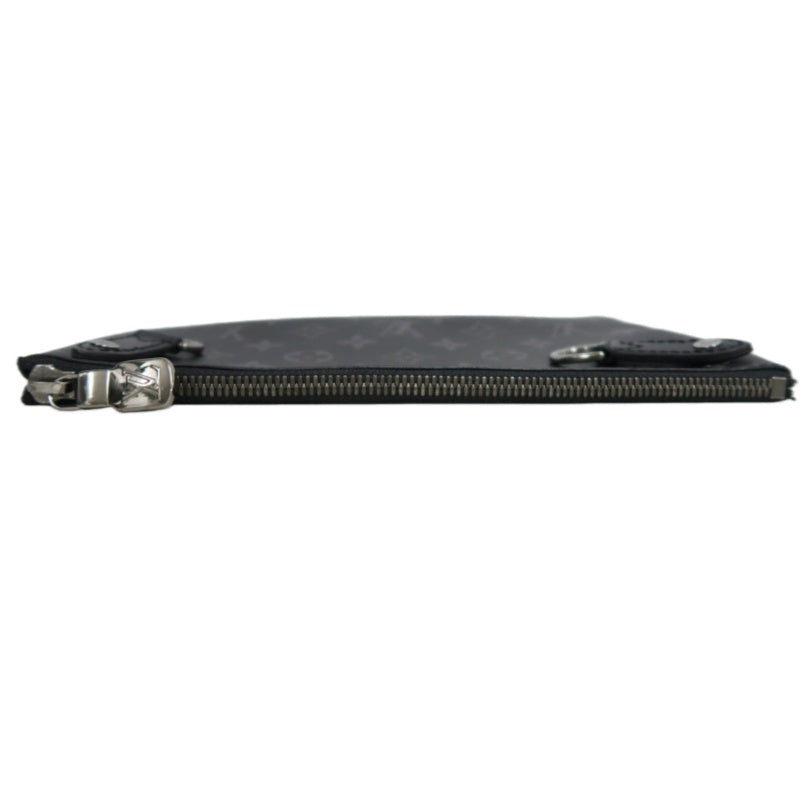 LOUIS VUITTON Trio Messenger Monogram Eclipse Shoulder Bag Black PVC With Pouch