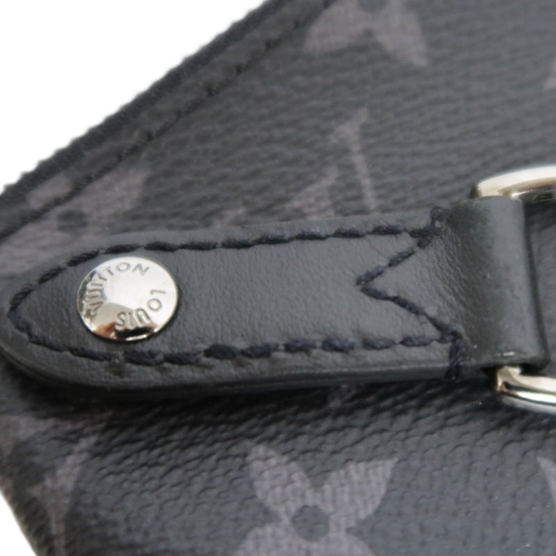 LOUIS VUITTON Trio Messenger Monogram Eclipse Shoulder Bag Black PVC With Pouch