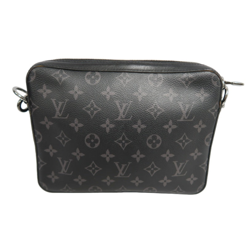 LOUIS VUITTON Trio Messenger Monogram Eclipse Shoulder Bag Black PVC With Pouch