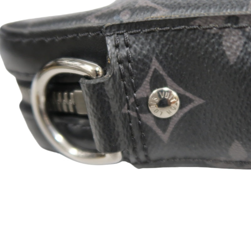 LOUIS VUITTON Trio Messenger Monogram Eclipse Shoulder Bag Black PVC With Pouch
